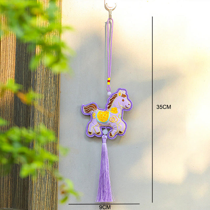 午年用Buddha Stones刺繍銅貨鈴チャームタッセル富成就吊り下げ装飾 - image 15