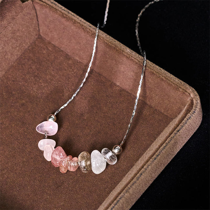 Buddha Stonesブラックオブシディアン スモーキークォーツ ガーネット アクアマリン ストロベリークォーツ ピンククリスタル ストレングスネックレスペンダント - image 22