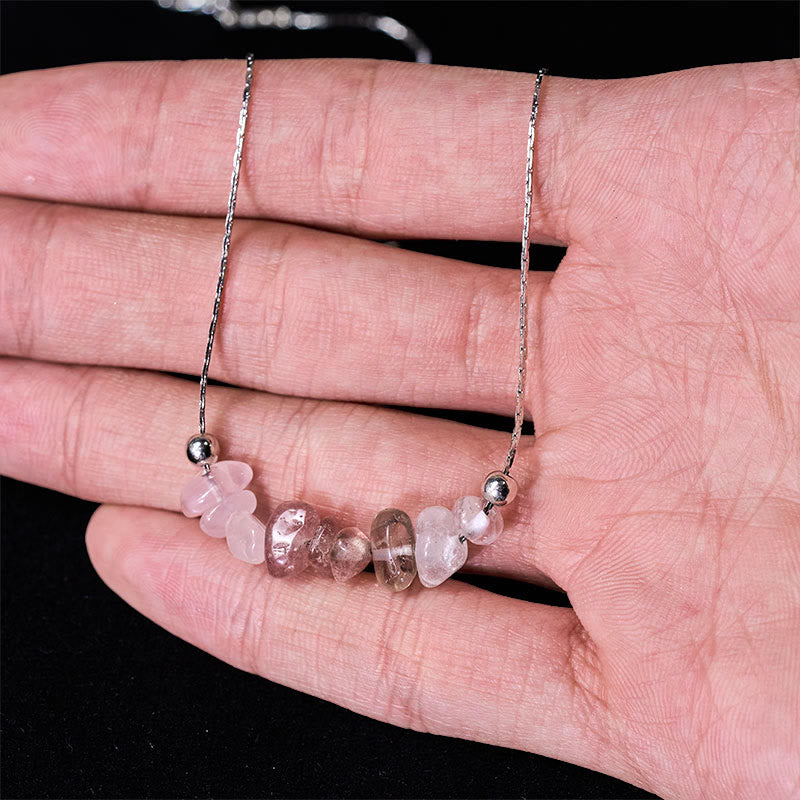 Buddha Stonesブラックオブシディアン スモーキークォーツ ガーネット アクアマリン ストロベリークォーツ ピンククリスタル ストレングスネックレスペンダント - image 24