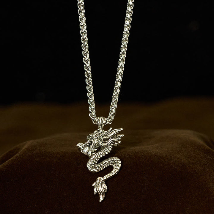 Buddha Stones龍 銅 バランス 幸運 ネックレス ペンダント - 小麦の鎖を持つ銅のドラゴン - image 11