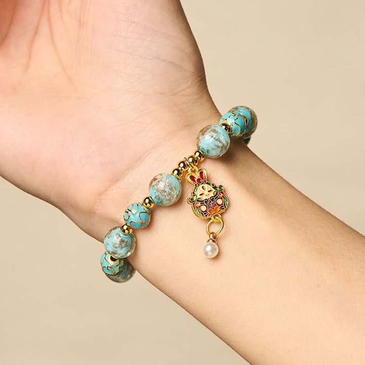 Buddha Stonesうさぎ 柳生ガラス幸運ブレスレット - image 4