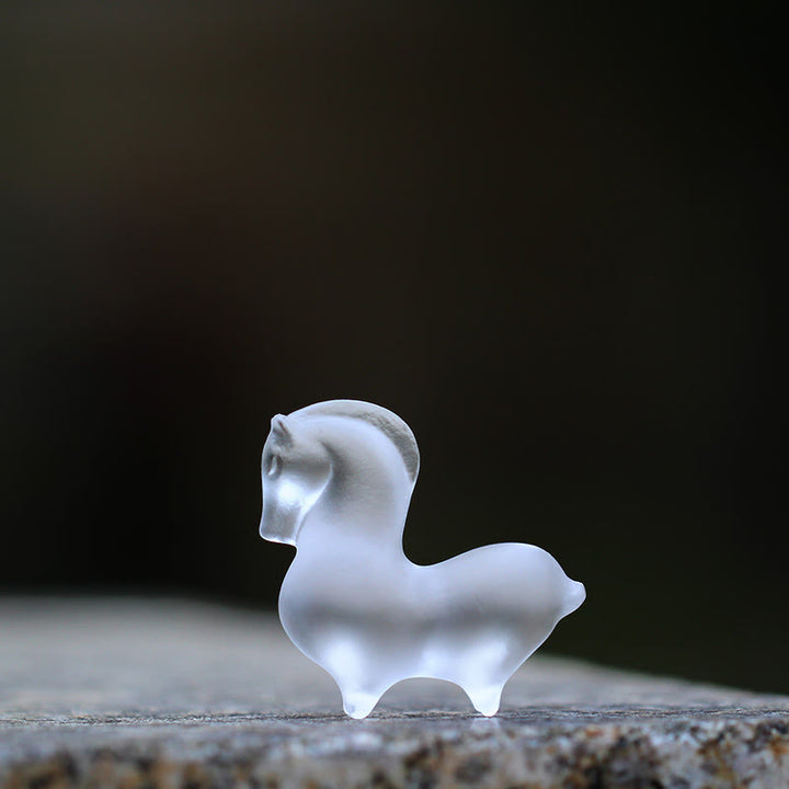 Buddha Stones馬年 蓮の実 蓮の葉 瑠璃 クリスタルアート作品 自宅 オフィス エネルギー装飾 - 馬 4.5*2*4.2cm - image 18