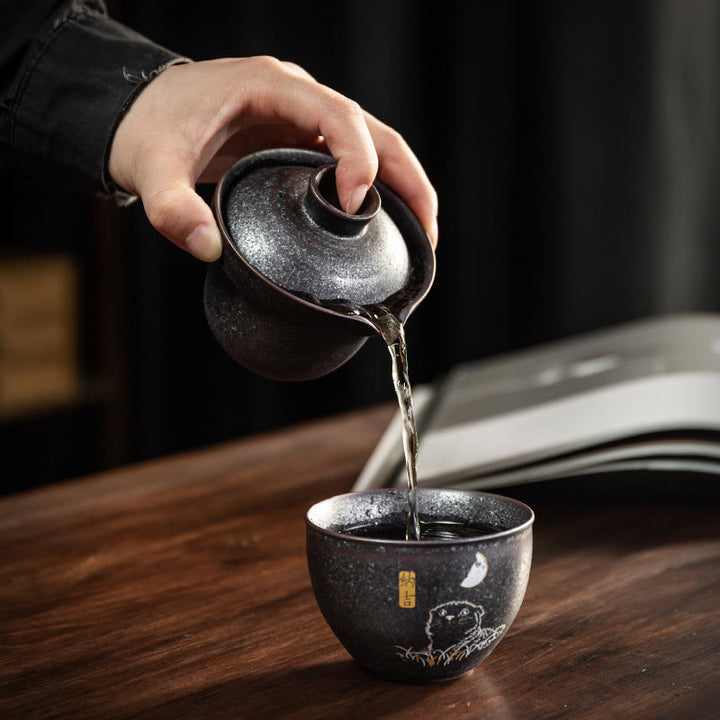 Buddha Stonesかわいい猫のティーカップカンフーティーカップ  - 幸運繁栄を抱きしめるセット - image 12