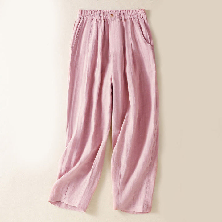 Buddha Stones夏用ボタンジッパーアンクル丈レディースパンツ ポケット付き - ライトピンク - US8-10，UK/AU12-14，EU40-42 (2XL) - image 8