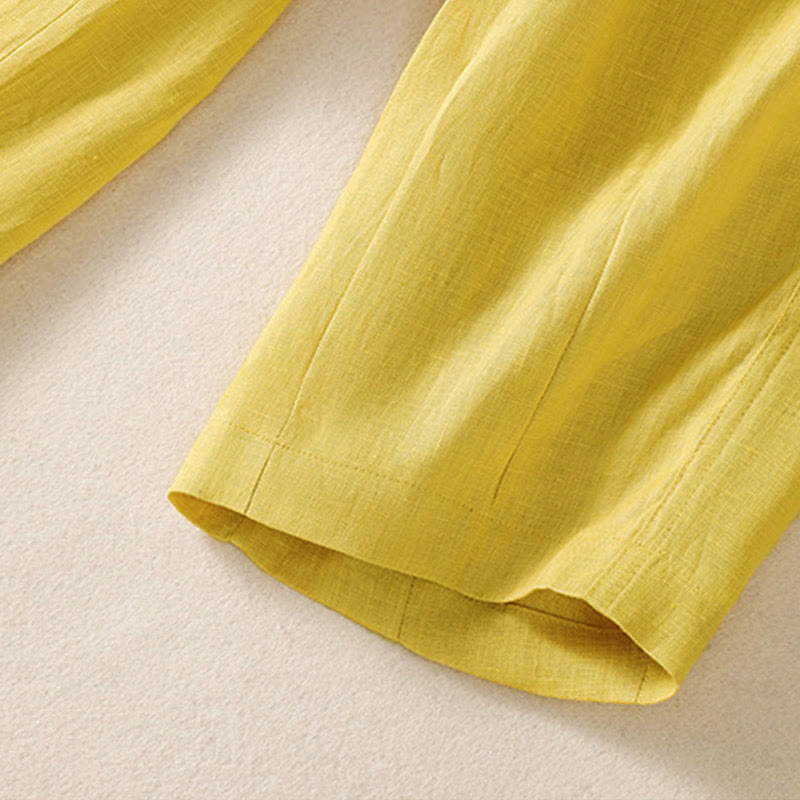 Buddha Stones夏用ボタンジッパーアンクル丈レディースパンツ ポケット付き - image 7