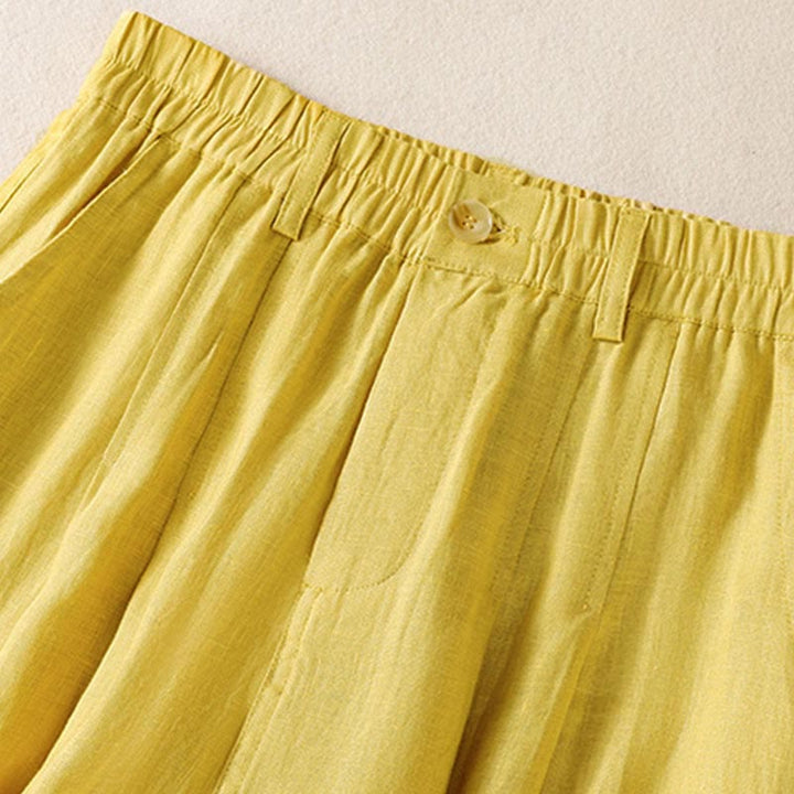 Buddha Stones夏用ボタンジッパーアンクル丈レディースパンツ ポケット付き - image 4