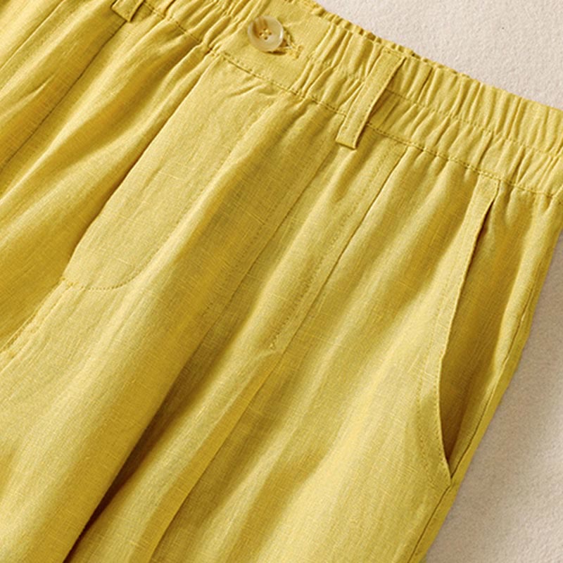 Buddha Stones夏用ボタンジッパーアンクル丈レディースパンツ ポケット付き - image 6