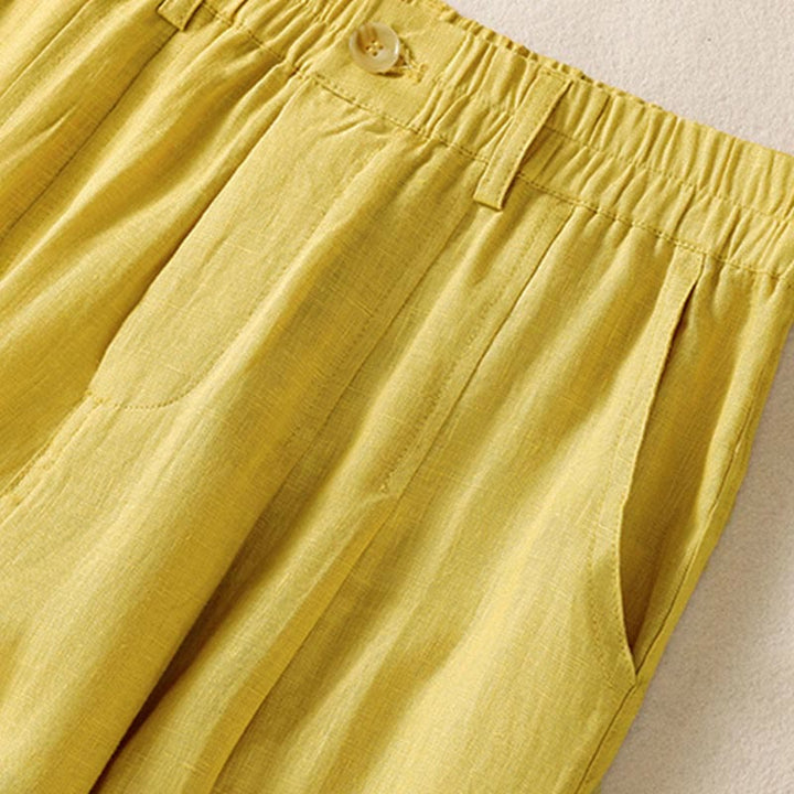 Buddha Stones夏用ボタンジッパーアンクル丈レディースパンツ ポケット付き - image 6