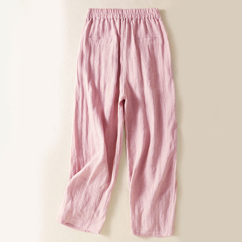 Buddha Stones夏用ボタンジッパーアンクル丈レディースパンツ ポケット付き - image 9