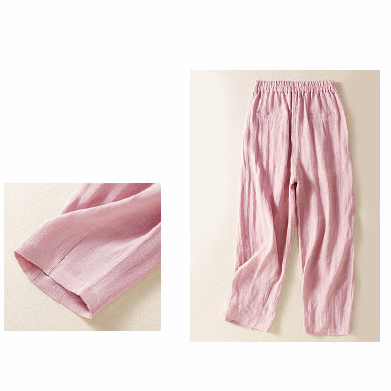 Buddha Stones夏用ボタンジッパーアンクル丈レディースパンツ ポケット付き - image 19