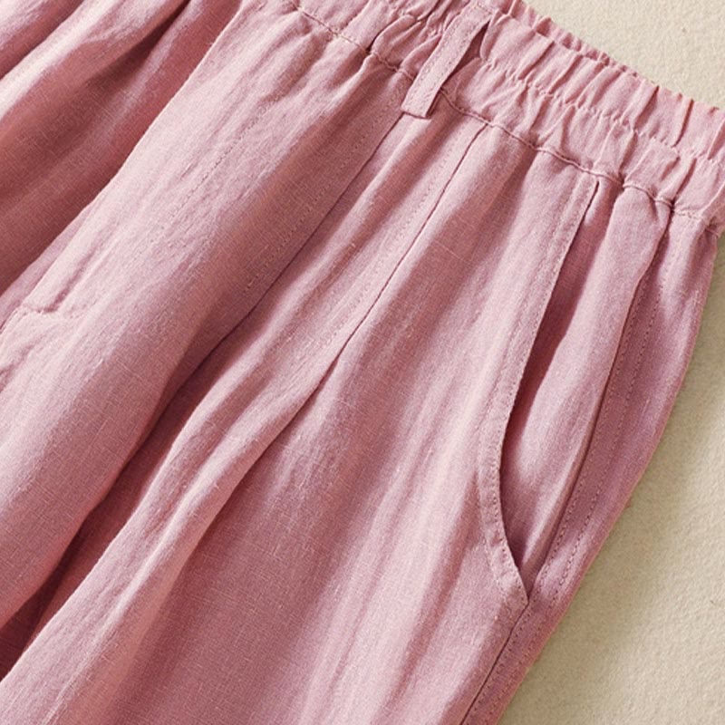 Buddha Stones夏用ボタンジッパーアンクル丈レディースパンツ ポケット付き - image 15