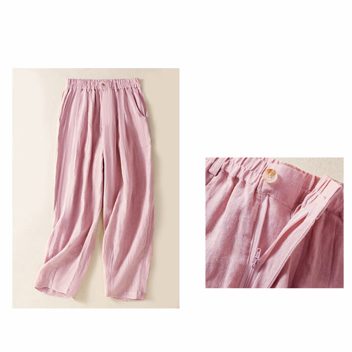 Buddha Stones夏用ボタンジッパーアンクル丈レディースパンツ ポケット付き - image 18