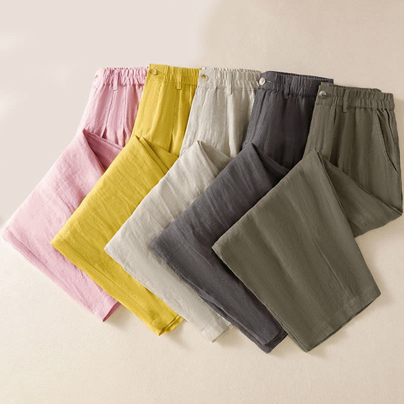 Buddha Stones夏用ボタンジッパーアンクル丈レディースパンツ ポケット付き - image 39