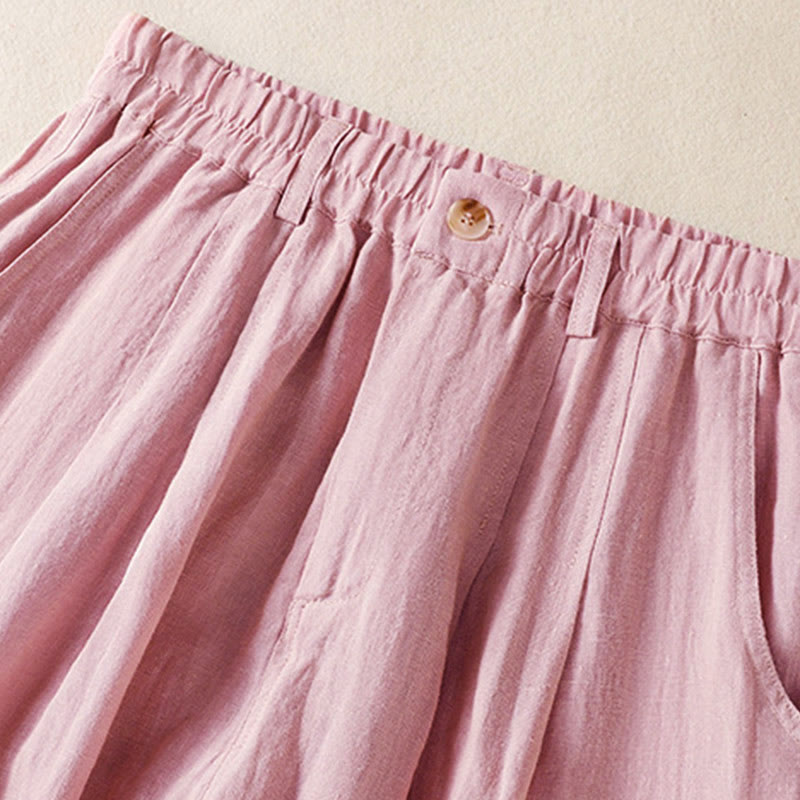 Buddha Stones夏用ボタンジッパーアンクル丈レディースパンツ ポケット付き - image 12