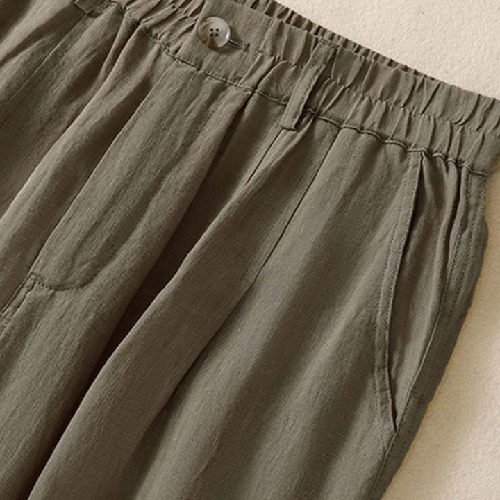 Buddha Stones夏用ボタンジッパーアンクル丈レディースパンツ ポケット付き - image 24