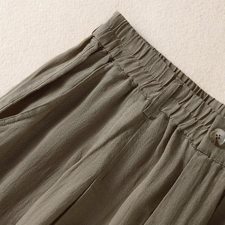 Buddha Stones夏用ボタンジッパーアンクル丈レディースパンツ ポケット付き - image 25