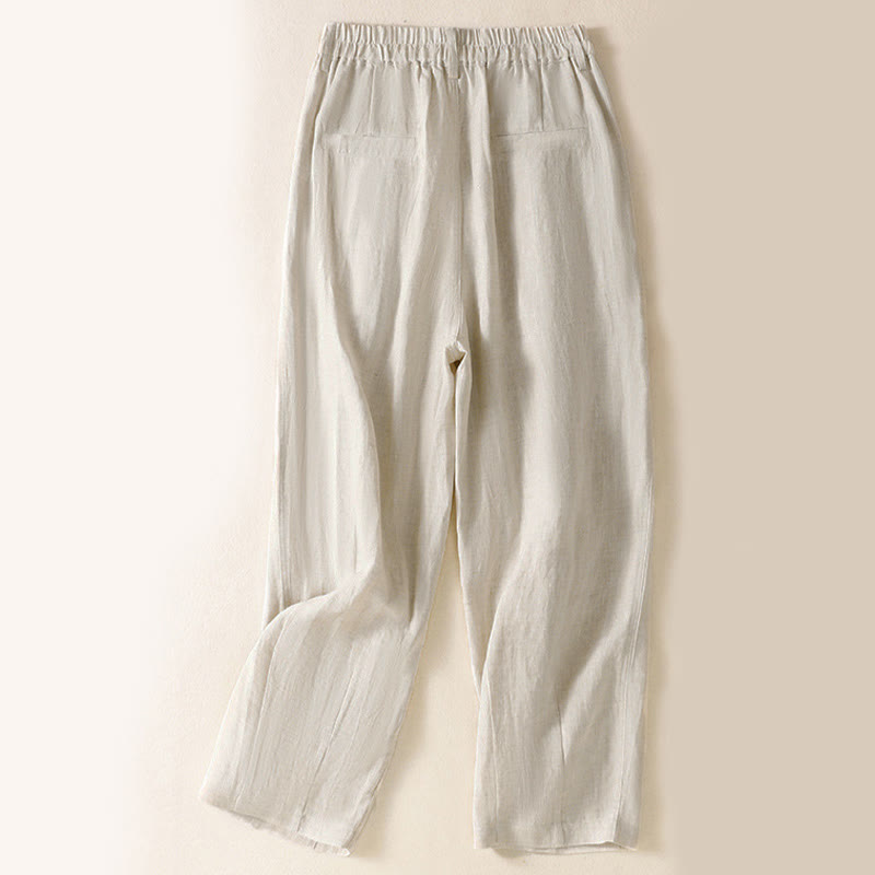 Buddha Stones夏用ボタンジッパーアンクル丈レディースパンツ ポケット付き - image 34