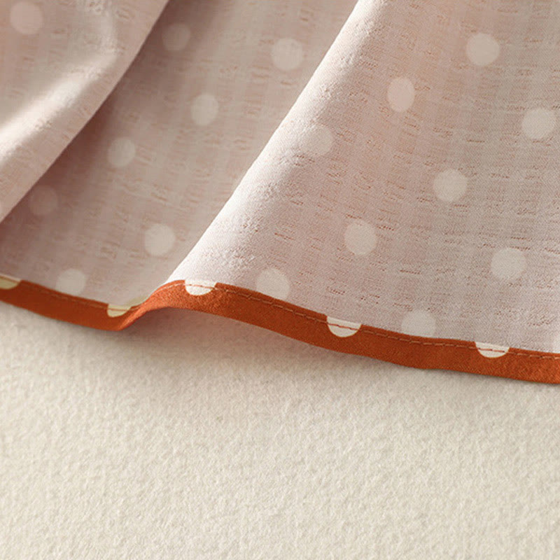 Buddha Stones秋冬 水玉模様 クルーネック 長袖 コットン レディース ミディドレス - image 7