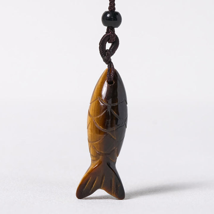 Buddha Stones彫刻鯉クリスタルインド瑪瑙アメジスト暖かさ豊かさネックレスペンダント - image 29