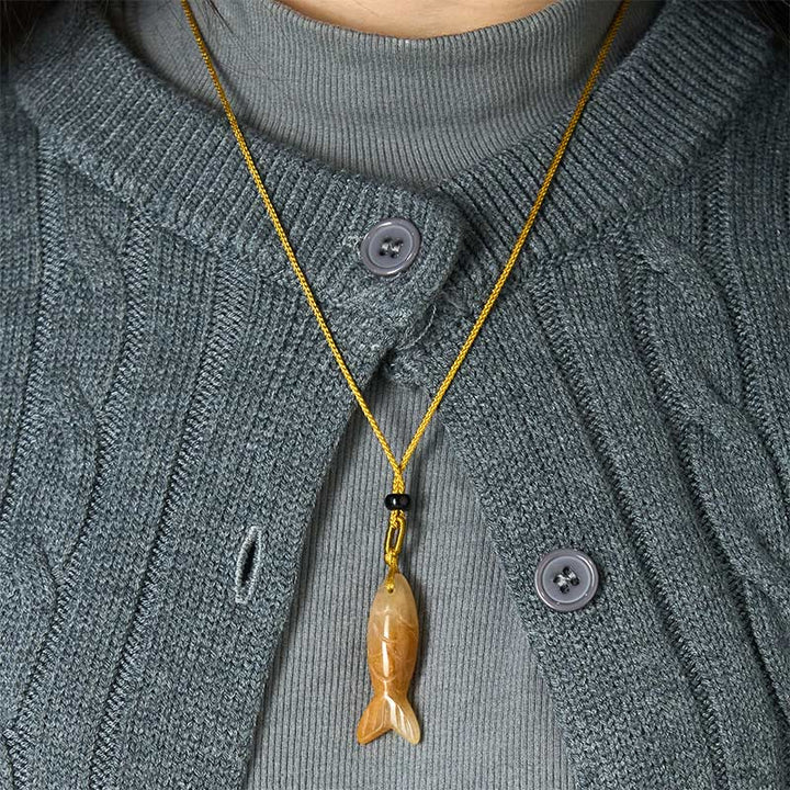 Buddha Stones彫刻鯉クリスタルインド瑪瑙アメジスト暖かさ豊かさネックレスペンダント - image 20