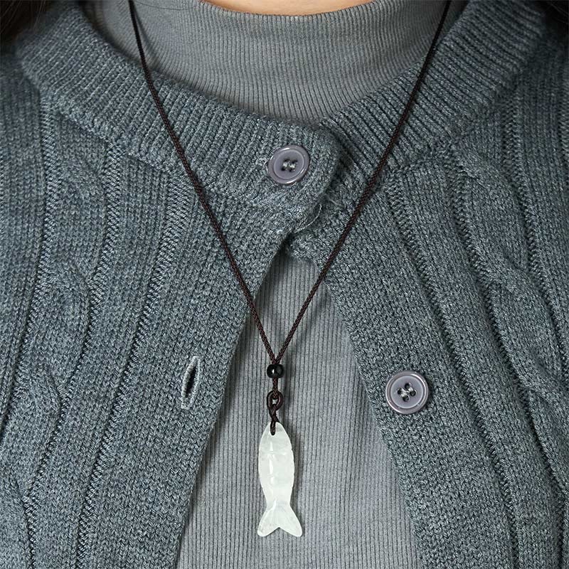 Buddha Stones彫刻鯉クリスタルインド瑪瑙アメジスト暖かさ豊かさネックレスペンダント - image 51