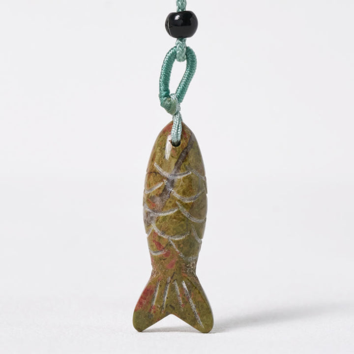 Buddha Stones彫刻鯉クリスタルインド瑪瑙アメジスト暖かさ豊かさネックレスペンダント - image 59