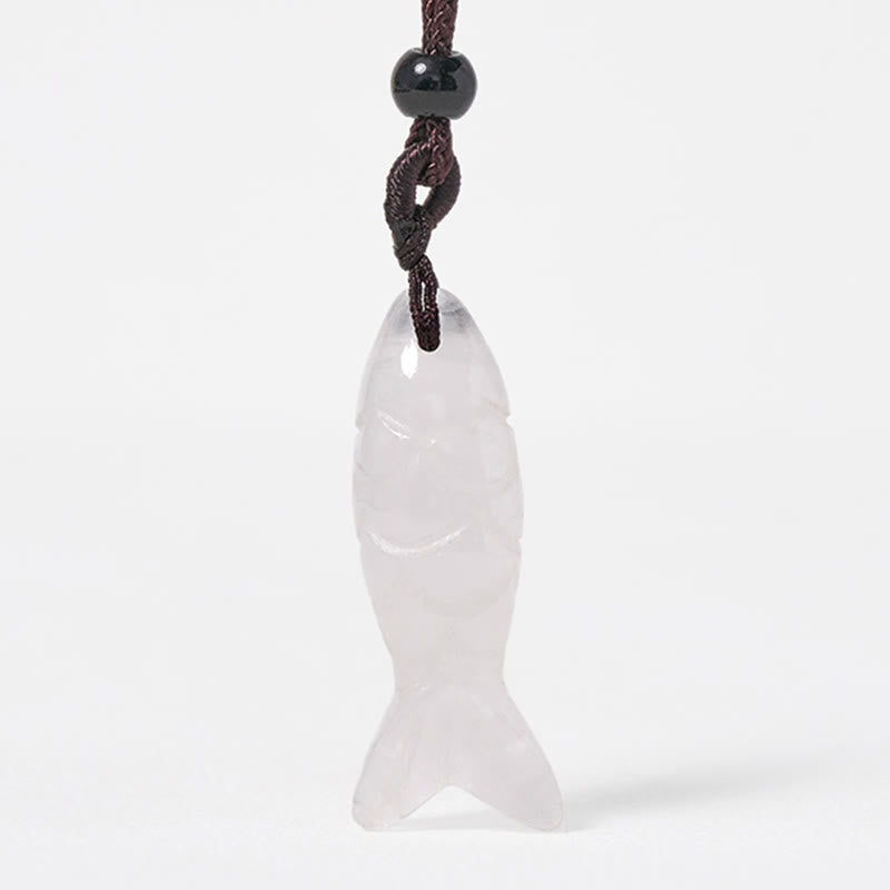 Buddha Stones彫刻鯉クリスタルインド瑪瑙アメジスト暖かさ豊かさネックレスペンダント - image 49