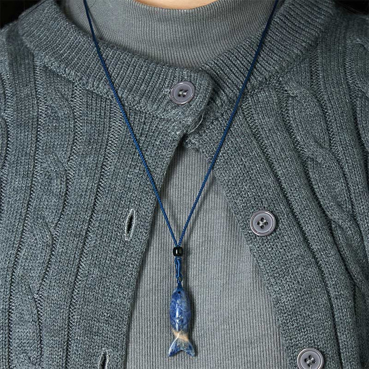 Buddha Stones彫刻鯉クリスタルインド瑪瑙アメジスト暖かさ豊かさネックレスペンダント - image 41