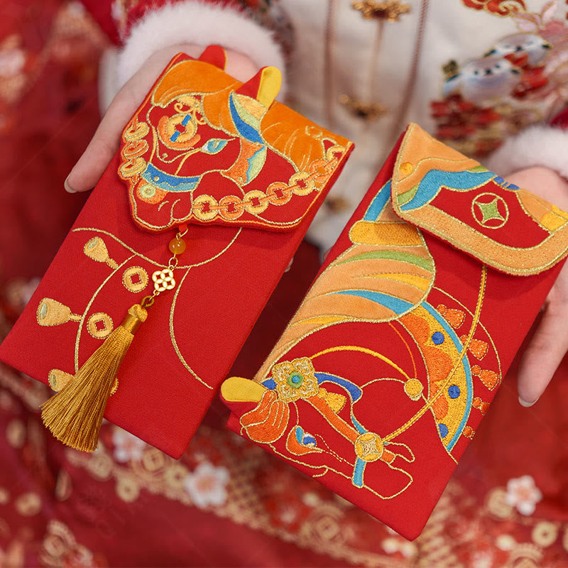 Buddha Stones刺繍入り 午年 2026年 新年 タッセル 中国製 赤い封筒 - image 10
