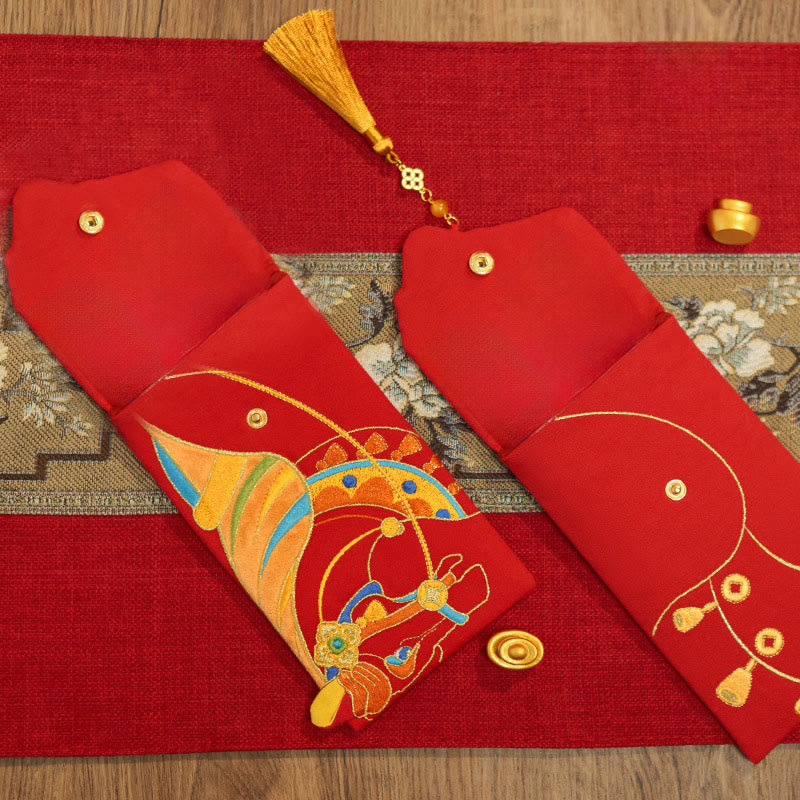 Buddha Stones刺繍入り 午年 2026年 新年 タッセル 中国製 赤い封筒 - image 14