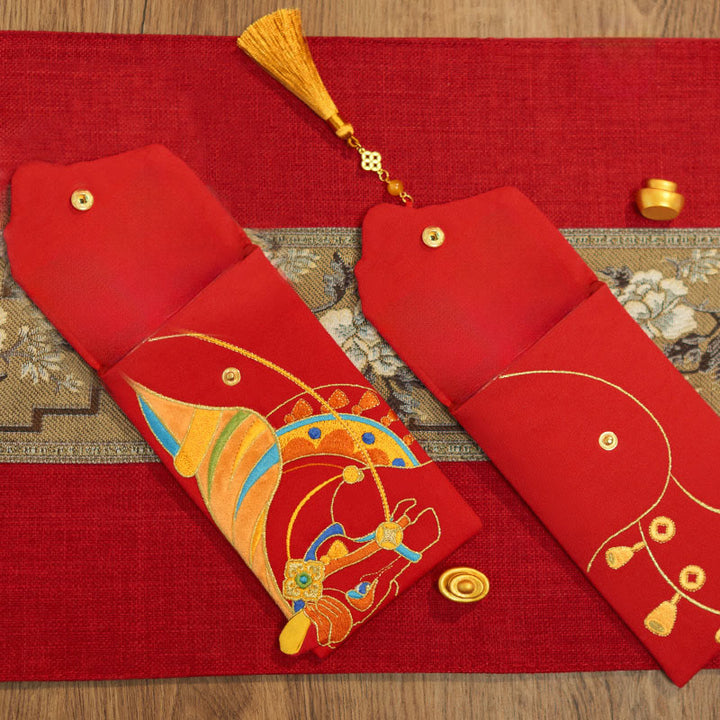 Buddha Stones刺繍入り 午年 2026年 新年 タッセル 中国製 赤い封筒 - image 14
