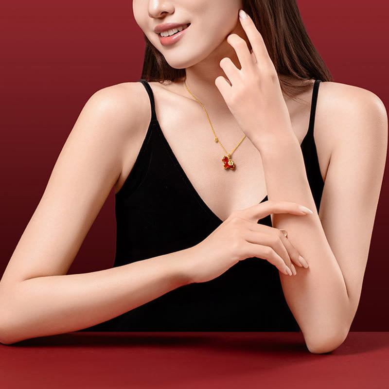 Buddha Stones午年 赤瑪瑙 福の字 自信のネックレスペンダント - image 7