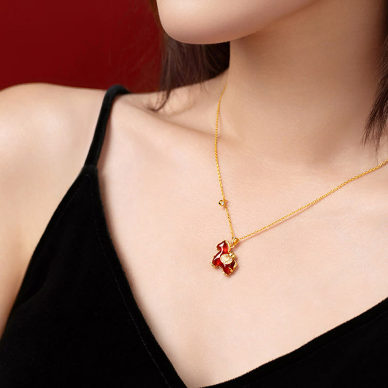 Buddha Stones午年 赤瑪瑙 福の字 自信のネックレスペンダント - image 2