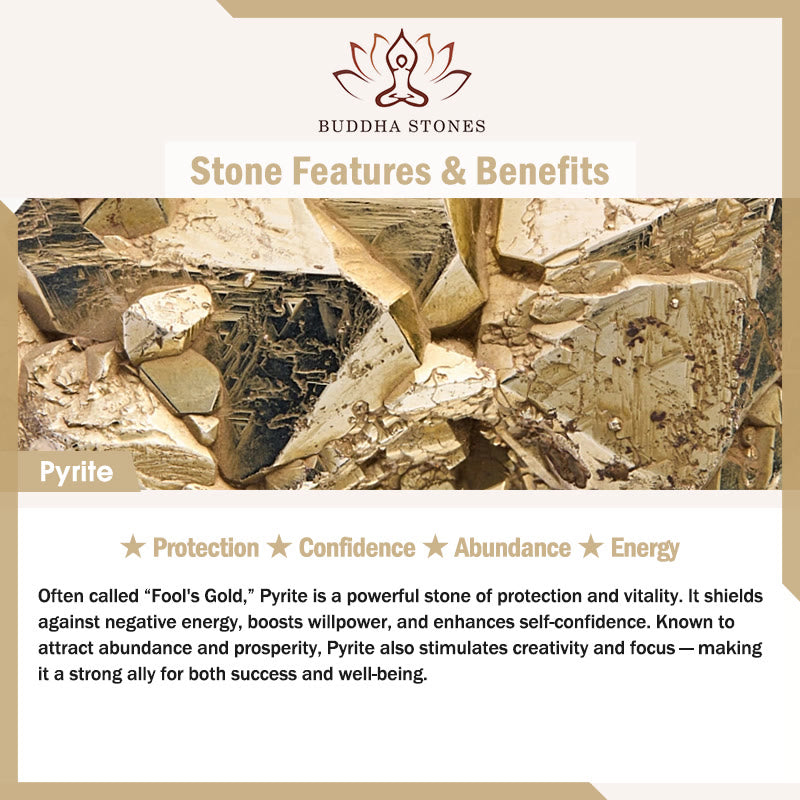 Buddha Stonesパイライトフロストストーン 自信とバランスのブレスレット - image 6