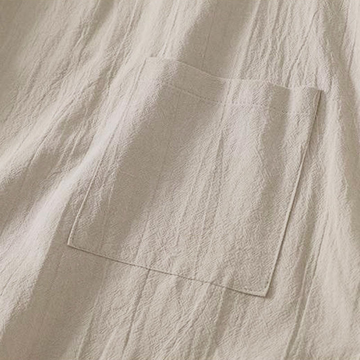 Buddha Stones秋 無地 クルーネック バック3つボタンデザイン レディース コットン 長袖シャツ - image 4