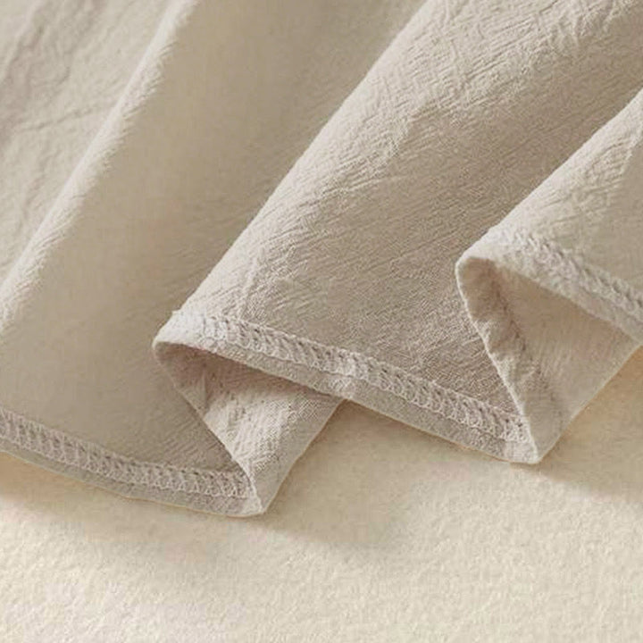 Buddha Stones秋 無地 クルーネック バック3つボタンデザイン レディース コットン 長袖シャツ - image 8