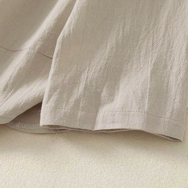 Buddha Stones秋 無地 クルーネック バック3つボタンデザイン レディース コットン 長袖シャツ - image 6