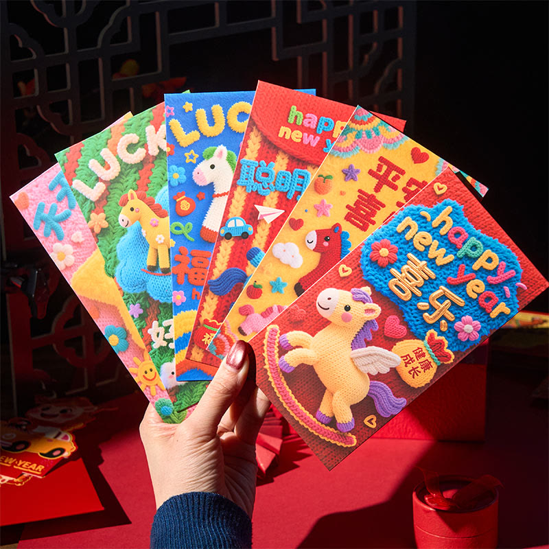 Buddha Stones午年 2026 新年 幸運 6個 刺繍 中国製 赤封筒 - image 1