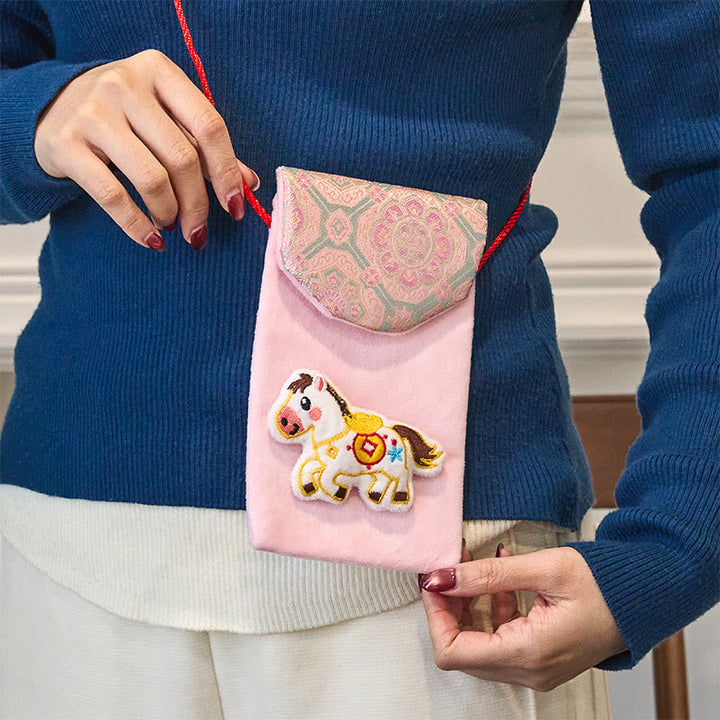 2026年午年丑年Buddha Stones新年 福文字 インゴット 模様 刺繍 中国の赤い封筒 - image 4