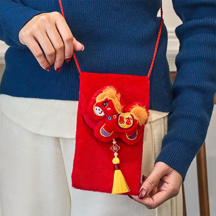 2026年午年のお正月、福の字で金持ちになる、タッセル刺繍入りの中国の赤い封筒 - image 5