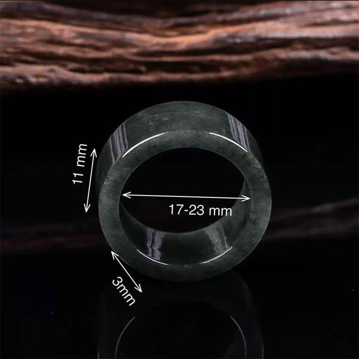 Buddha Stones 翡翠の豊かさと豊穣の幸運の指輪 - image 2