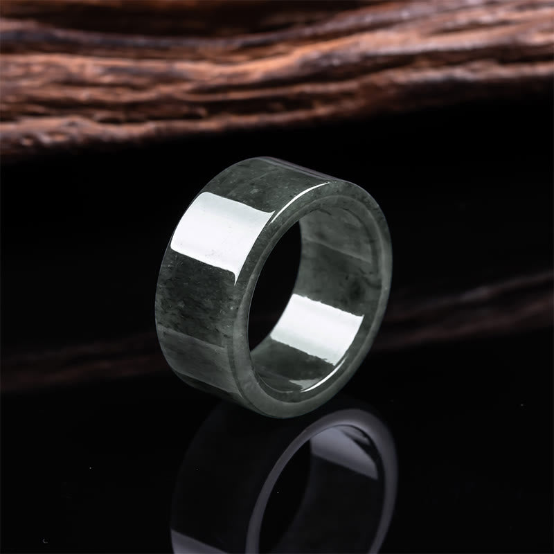 Buddha Stones 翡翠の豊かさと豊穣の幸運の指輪 - image 1