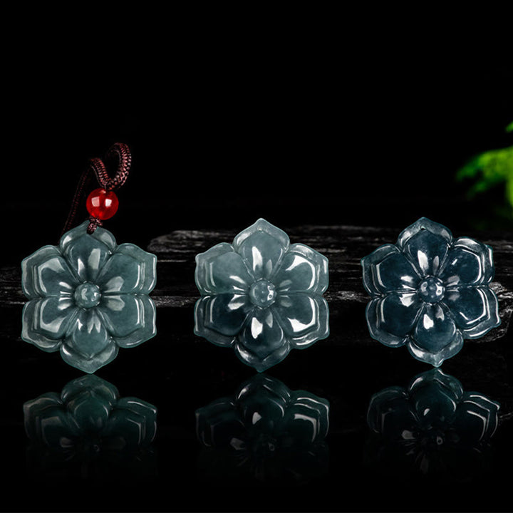 Buddha Stones 桃の花翡翠豊かさのネックレスペンダント - image 8