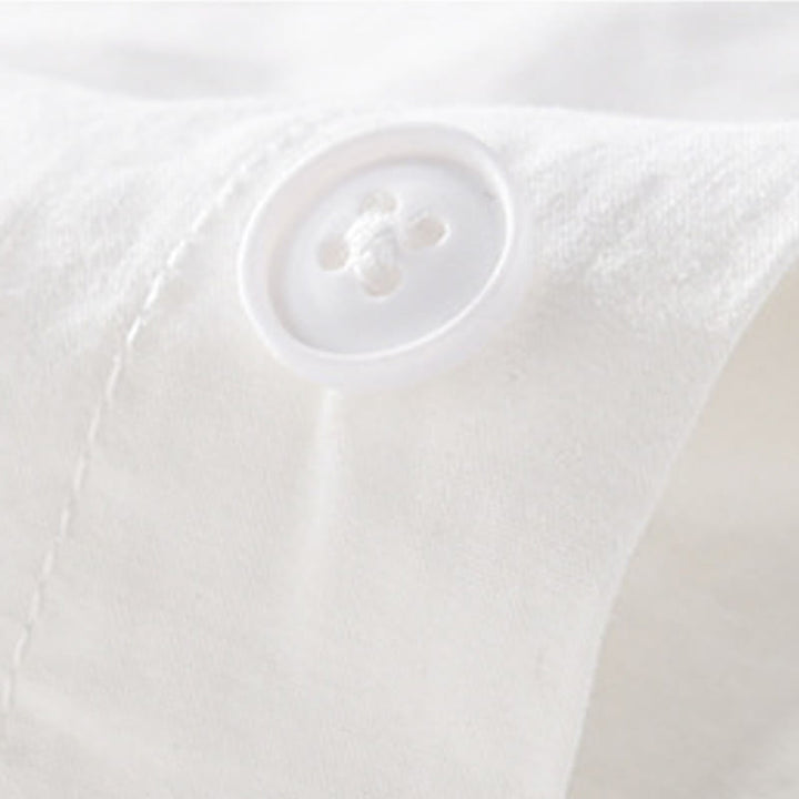 Buddha Stones 夏ボタンスクエアストライプカラーブロッキング装飾ポケットメンズ半袖コットンシャツ - image 7