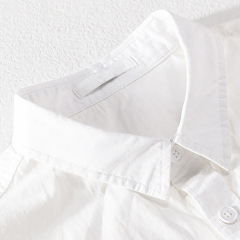 Buddha Stones 夏ボタンスクエアストライプカラーブロッキング装飾ポケットメンズ半袖コットンシャツ - image 5