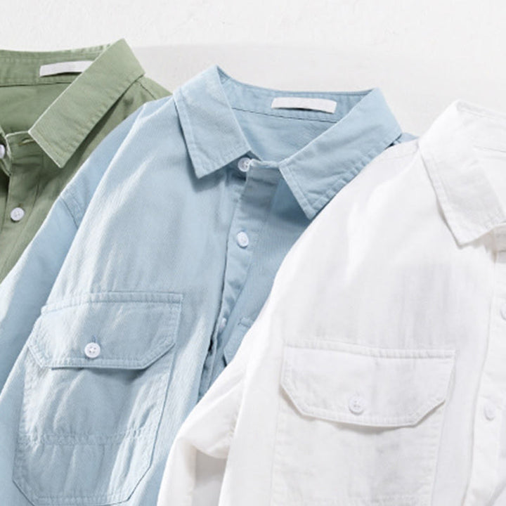 Buddha Stones 夏用ボタンダウンシャツ 装飾ポケット2つ付き メンズ 半袖 コットンシャツ - image 18