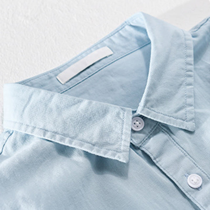 Buddha Stones 夏用ボタンダウンシャツ 装飾ポケット2つ付き メンズ 半袖 コットンシャツ - image 2