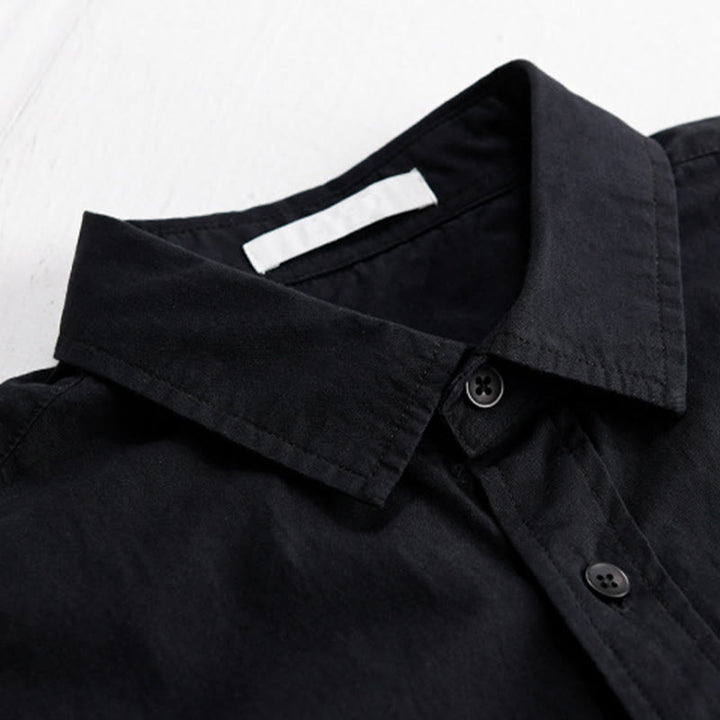 Buddha Stones 夏用ボタンダウン 鳥刺繍 装飾ポケット付き メンズ 半袖 コットンシャツ - image 12