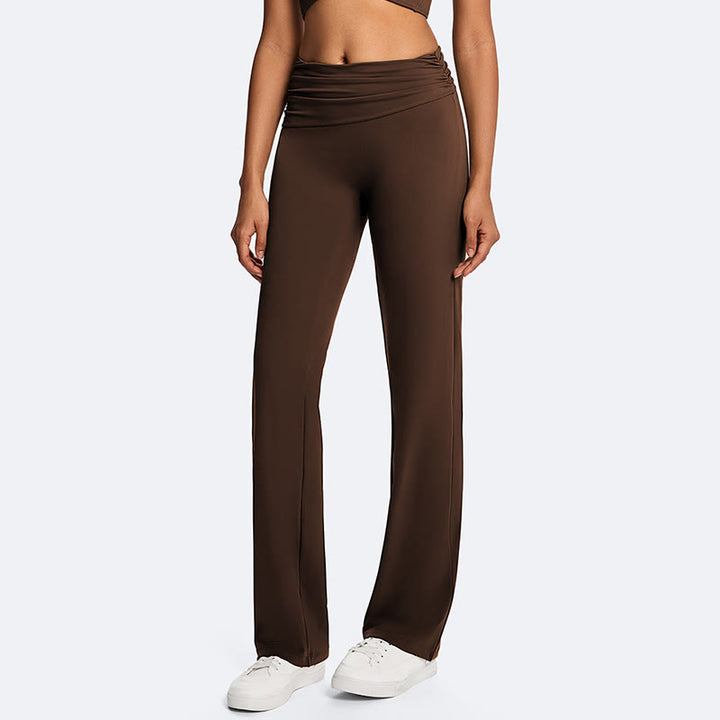 Buddha Stones スポーツフィットネスヨガ用無地クロップホルターバックレスノースリーブトップスストレートレッグパンツ - image 4