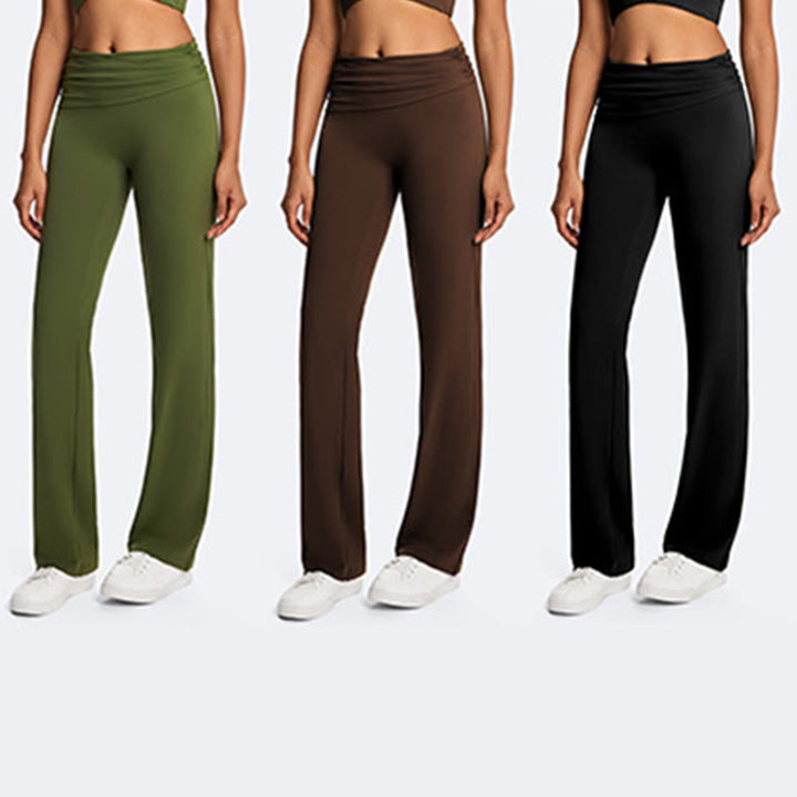 Buddha Stones スポーツフィットネスヨガ用無地クロップホルターバックレスノースリーブトップスストレートレッグパンツ - image 30